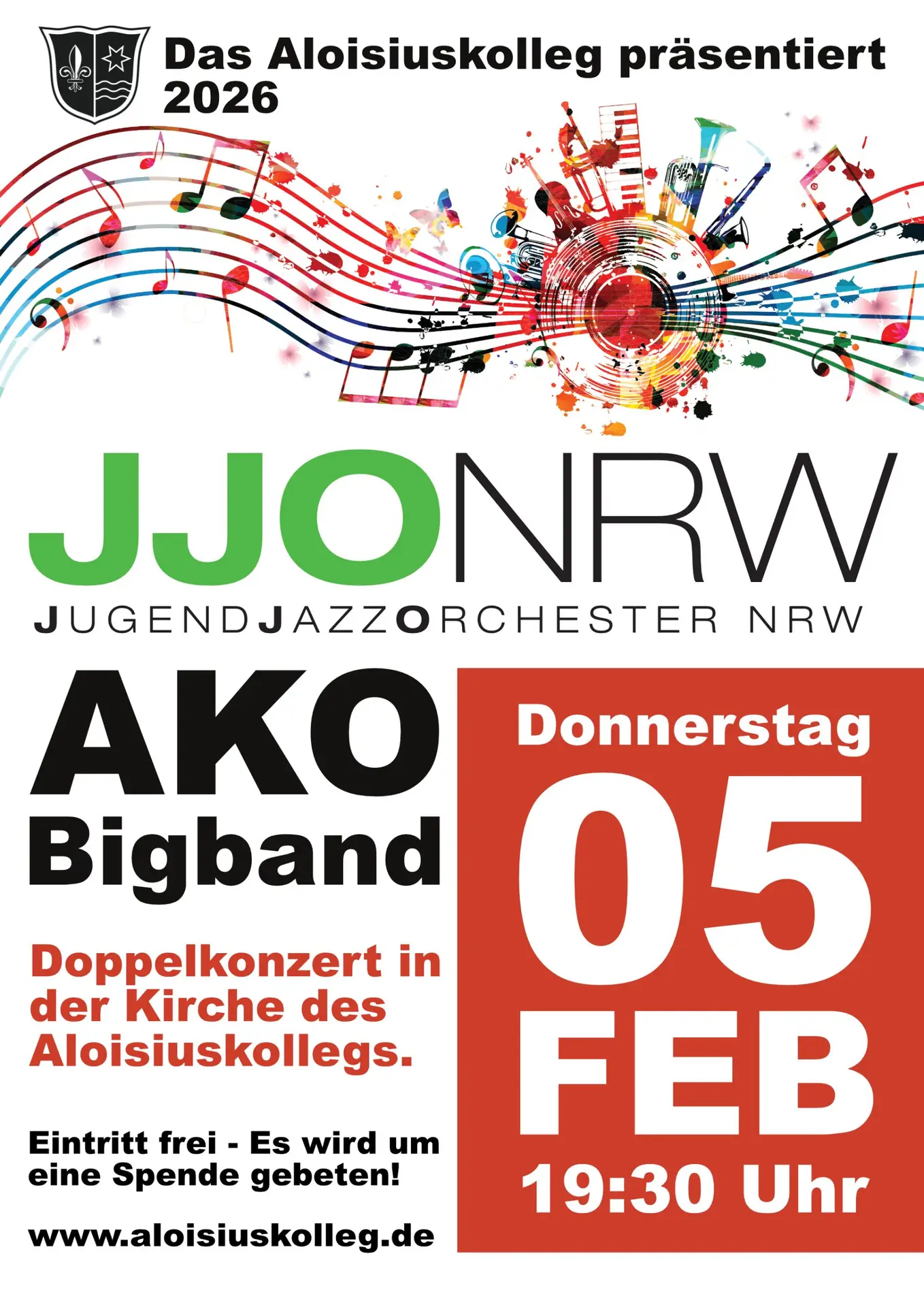 Doppelkonzert Bigband am Aloisiuskolleg und Jugend Jazz Orchester NRW in Bonn Bad Godesberg